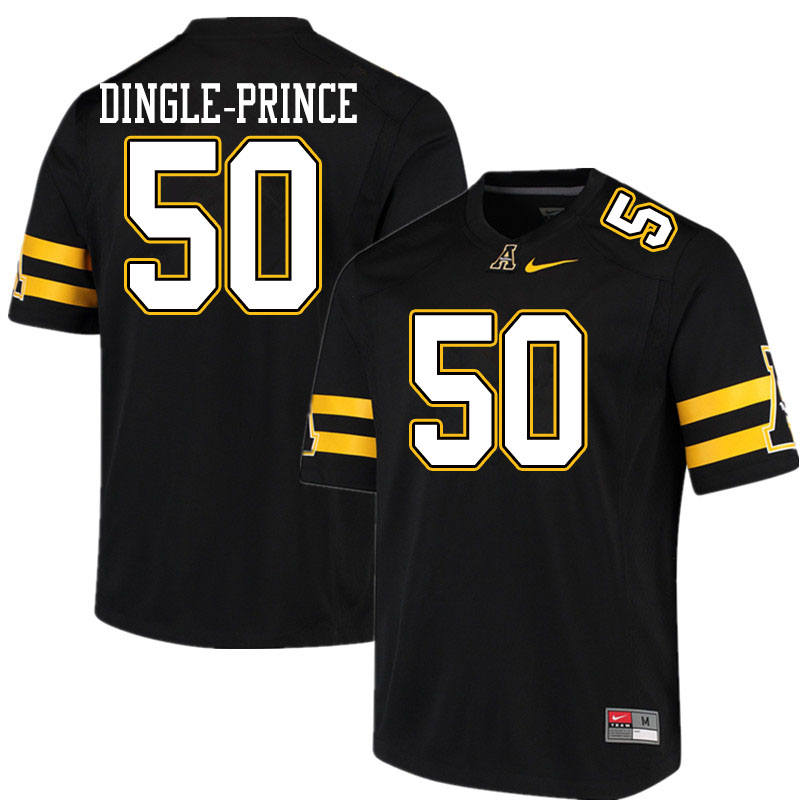 Men #50 DeAndre Dingle-Prince Appalachian State Mountaineers College Football Jerseys Sale-Black